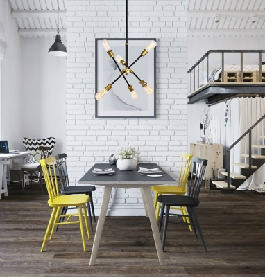 Living District Axel 6 Lights Black Pendant | Ashley