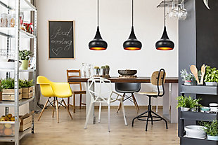 Living District Circa Collection Pendant D11.5In H15In Lt:1 Black Finish, , rollover