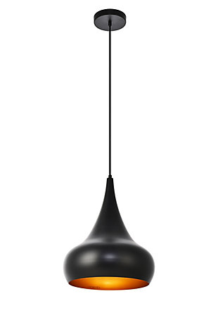 Living District Circa Collection Pendant D11.5In H15In Lt:1 Black Finish, , large