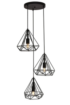 Living District Jago Collection Pendant D18.1 H24.3 Lt:3 Black Finish, , large