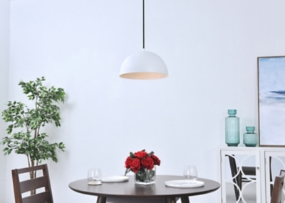 Living District Forte 1 Light White Pendant, , rollover