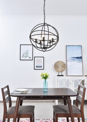 Living District Octavia 5 Light Dark Brown Pendant, Dark Brown, rollover