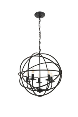 Living District Octavia 5 Light Dark Brown Pendant, Dark Brown, large
