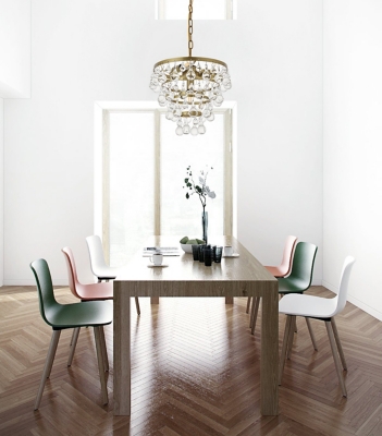 Living District Kora 3 Light Brass Pendant, Brass/Clear, rollover