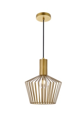 Living District Ronnie 1 Light Brass Pendant, Brass, large