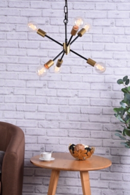 Living District Nolan 6 Light Matte Black Pendant, , rollover