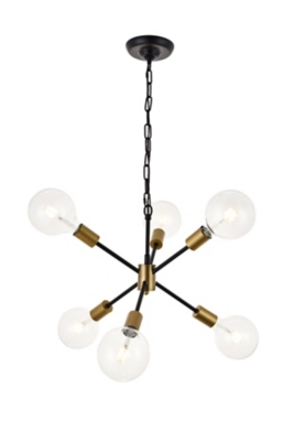 Living District Nolan 6 Light Matte Black Pendant, , large