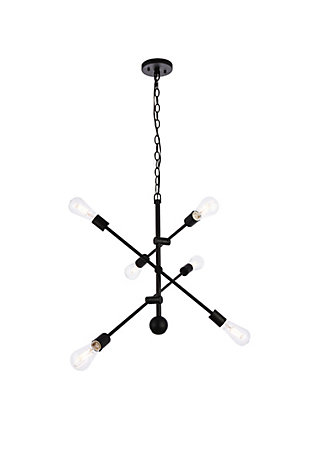 Living District Axel 6 Lights Black Pendant With Chain, , large
