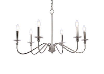 Living District Rohan 30 Inch Chandelier In Polished Nickel, Polished Nickel, large