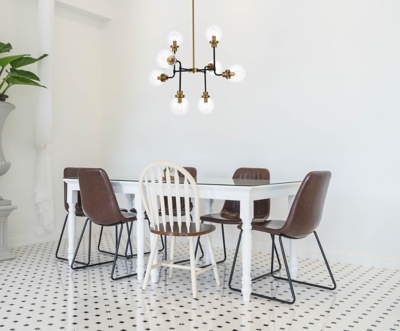 Living District Hanson 8 Lights Pendant In Black With Brass With Clear Shade, Black/Brass/Clear, rollover