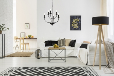 Living District Westley 6 Lights Pendant In Black, Black, rollover
