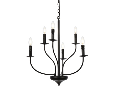 Living District Westley 6 Lights Pendant In Black, Black, large