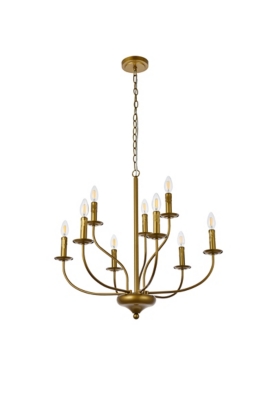 Living District Westley 9 Lights Pendant In Brass | Ashley