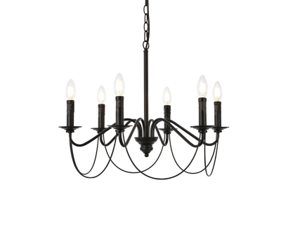 Living District Westley 6 Lights Pendant In Black, Black, large
