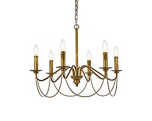 Living District Westley 6 Lights Pendant In Brass, Brass, large
