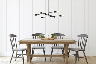 Living District Xavier 6 Lights Pendant In Black, Black, rollover