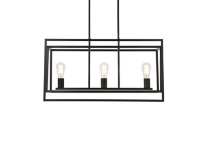 Living District Voir 3 Lights Pendant In Black, Black, large