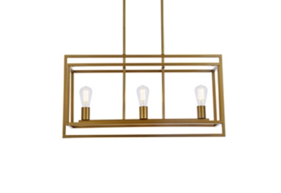 Living District Voir 3 Lights Pendant In Brass, Brass, large
