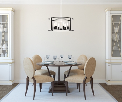 Living District Agnys 6 Lights Pendant In Black, Black, rollover