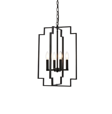 Living District Rosenfeld 4 Lights Pendant In Black, Black, large