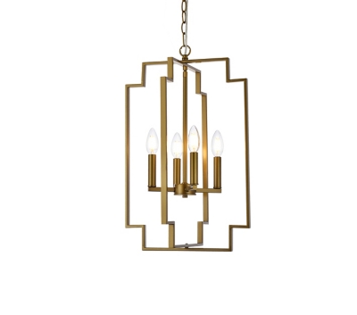 Living District Rosenfeld 4 Lights Pendant In Brass, Brass, large