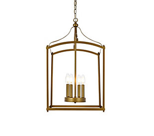 Living District Janet 4 Lights Pendant In Brass, Brass, large