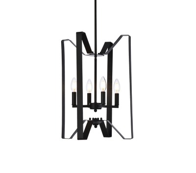 Living District Hoffman 4 Lights Pendant In Black, Black, large