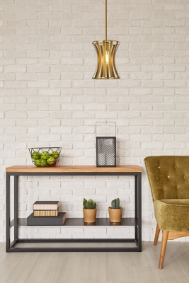 Living District Lily 1 Light Pendant In Brass, Brass, rollover