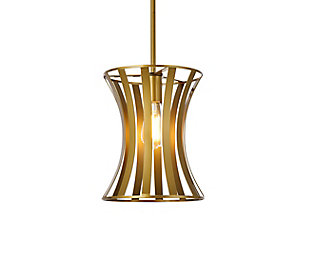 Living District Lily 1 Light Pendant In Brass, Brass, large