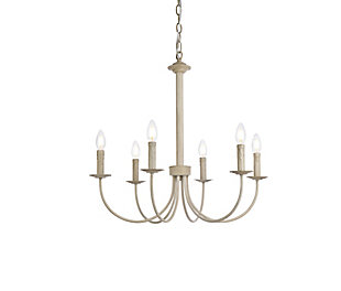 Living District Brielle 6 Lights Pendant In Weathered Dove, , large