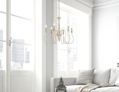 Living District Flynx 6 Lights Pendant In Weathered Dove, Weathered Dove, rollover