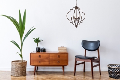 Living District Sandara 4 Lights Pendant In Weathered Oak, Weathered Oak, rollover