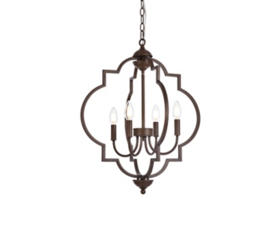 Living District Sandara 4 Lights Pendant In Weathered Oak, Weathered Oak, large