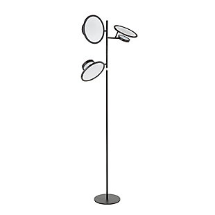 LumiSource Eclipse Contemporary Floor Lamp in Black Metal, , large
