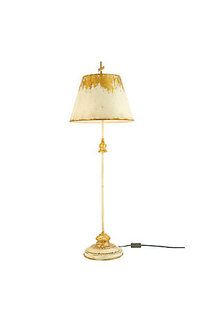 Kalalou Antique White and Gold Metal Table Lamp, , large