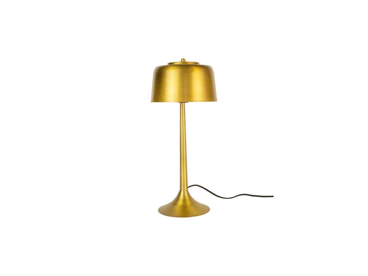 Kalalou Tall Antique Brass Table Lamp w/ Brass Shade