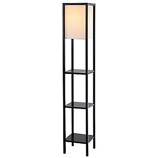 Rista Shelf Floor Lamp, Black, large