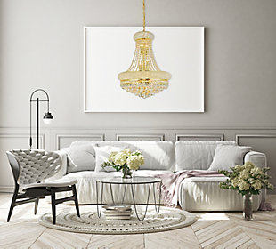 Primo 14 Light Gold Chandelier Clear Royal Cut Crystal, Gold, rollover