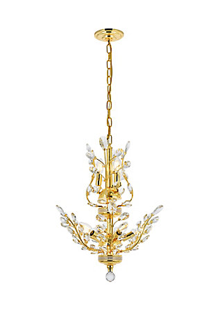 Orchid 8 Light Gold Chandelier Clear Royal Cut Crystal, Gold, large