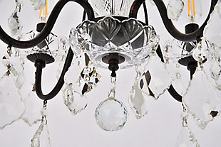 It’s easy to add a magnificent light fixture to your home with chandeliers and pendants from the St. Francis collection. Featuring intricate steel frames with graceful sweeping arms and candelabra-style bulbs (not included), these gorgeous fixtures include a dazzling visual array of delicate crystal bobéches, pendeloques, and beads. Available with a choice of beautiful metal finishes and types of crystal, in a range of diameters from 17 to 36 inches.Room use: Dining room; Living room; Bedroom; Bathroom; Entry Way; Closet | Diameter of 17 inches; minimum hanging height of 21 inches, maximum hanging height of 75 inches. | Warm, brilliant light is created by 4 light bulbs. (not included) | comes with a 60 inch long hanging chain