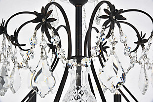 It’s easy to add a magnificent light fixture to your home with chandeliers and pendants from the St. Francis collection. Featuring intricate steel frames with graceful sweeping arms and candelabra-style bulbs (not included), these gorgeous fixtures include a dazzling visual array of delicate crystal bobéches, pendeloques, and beads. Available with a choice of beautiful metal finishes and types of crystal, in a range of diameters from 17 to 36 inches.Room use: Dining room; Living room; Bedroom; Bathroom; Entry Way; Closet | Diameter of 26 inches; minimum hanging height of 29 inches, maximum hanging height of 83 inches. | Warm, brilliant light is created by 8 light bulbs. (not included) | comes with a 60 inch long hanging chain