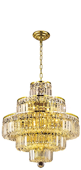 Maxime 13 Light Gold Chandelier Clear Royal Cut Crystal, Gold, large