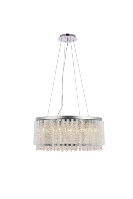 Influx 14 Light Chrome Pendant Clear Royal Cut Crystal, , large