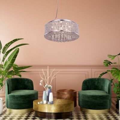 Amelie 8 Light Chrome Pendant Clear Royal Cut Crystal, , rollover