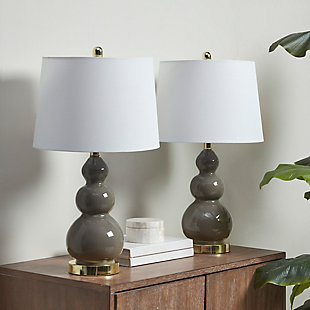 510 Design Gray Glass Table Lamp Set of 2, Gray, rollover