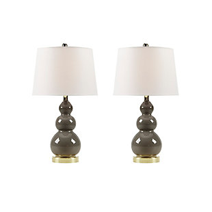 510 Design Gray Glass Table Lamp Set of 2, Gray, large