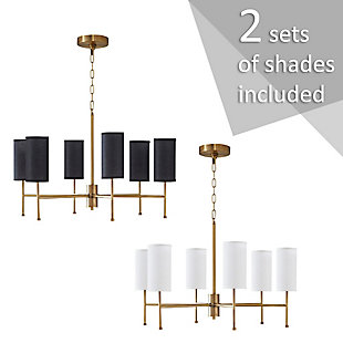 Hampton Hill Plated Gold Gold 6-Light Chandelier with Multi Shade Options, , large