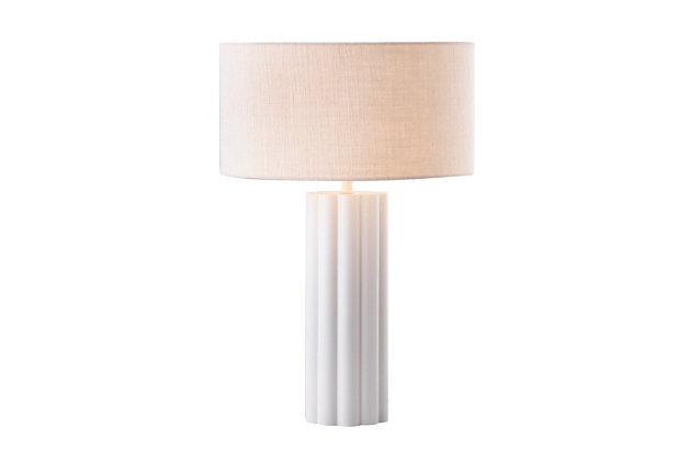 Lean into that modern-cottage mood with the Latur Table Lamp. Made from Iron and topped with a linen drum shade, the Latur will give any spot in your home an instant glow-up.Cord length: 98.4" | Requires 1 Type A bulb - not included | Max 60 watt - incandescent