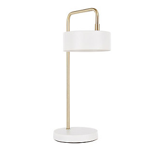 Puck Puck Table Lamp, White/Gold, large