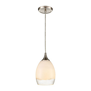 Cirrus Cirrus 1-Light Mini Pendant in Satin Nickel with Opal White and Clear Glass, , large